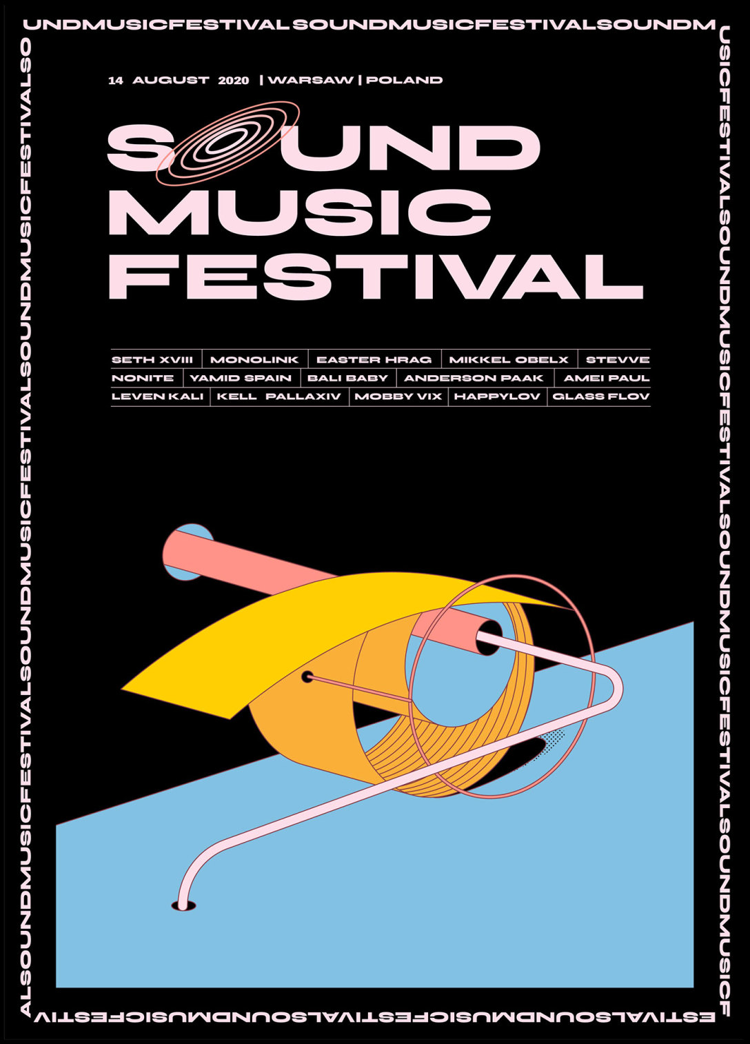 活力的音乐节插画视觉设计soundmusicfestival