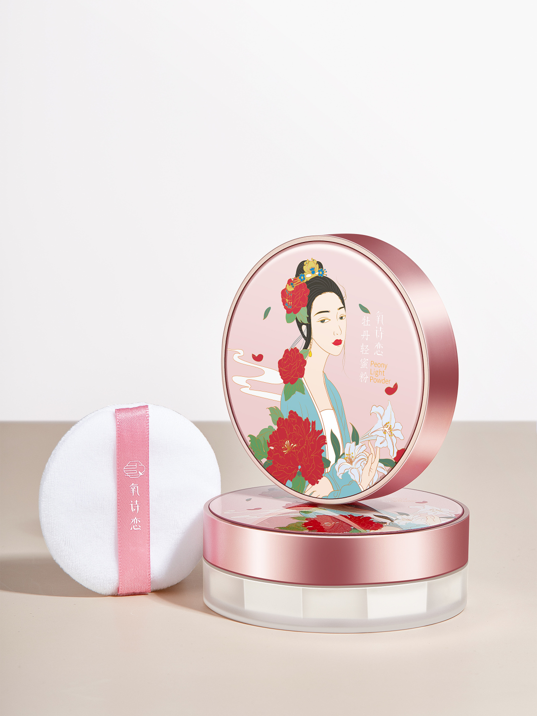 原创古风美人蜜粉包装设计