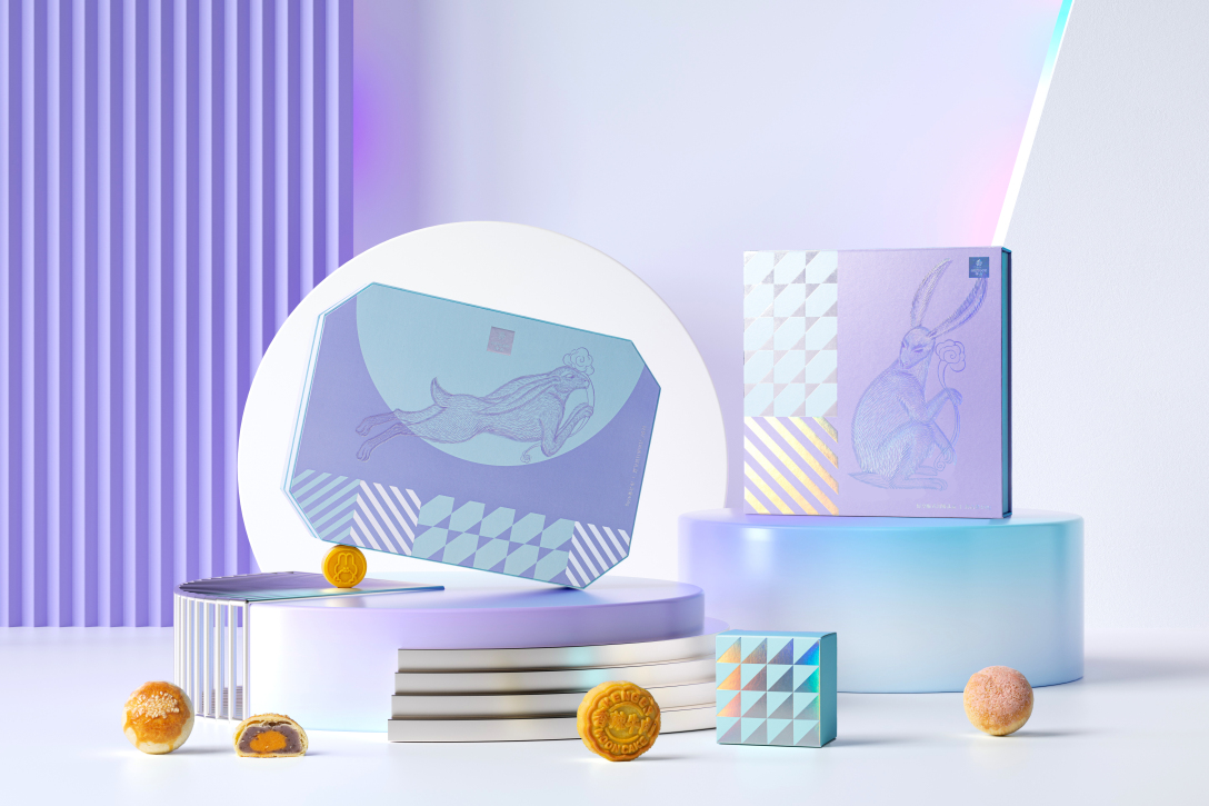 仟吉轻享月饼礼盒包装插画设计-古田路9号-品牌创意/版权保护平台