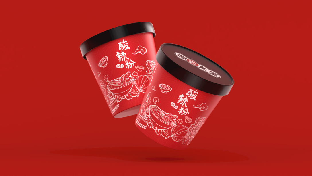 礼想抱福酸辣粉包装设计