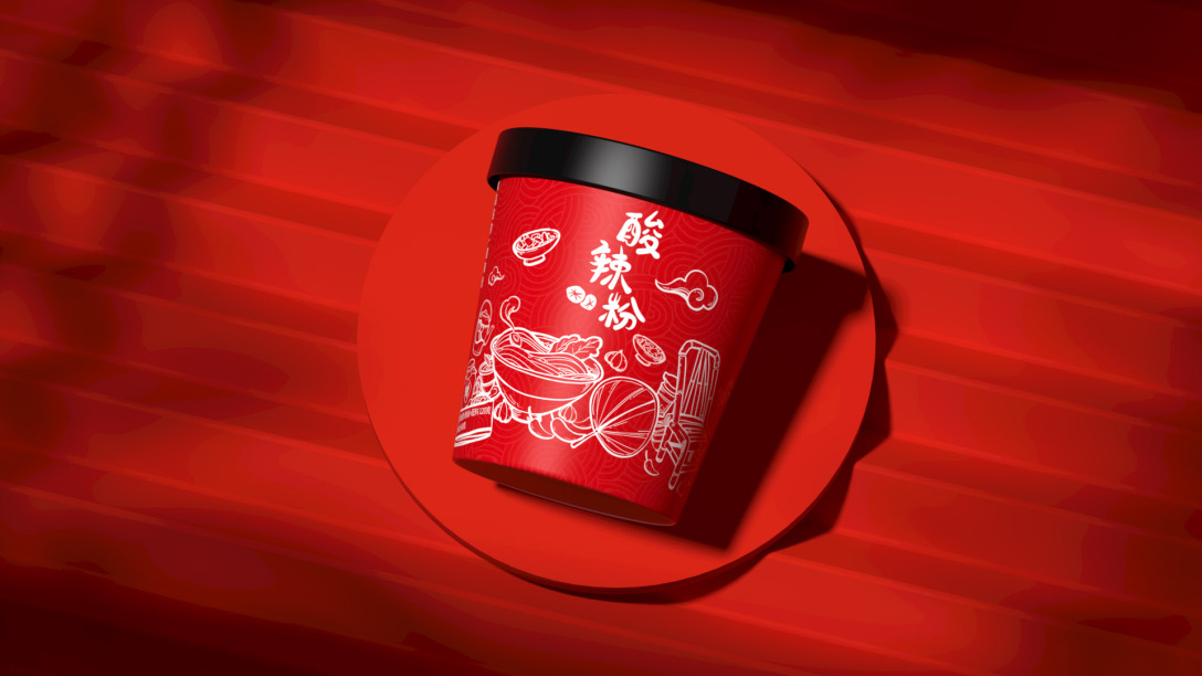 礼想抱福酸辣粉包装设计
