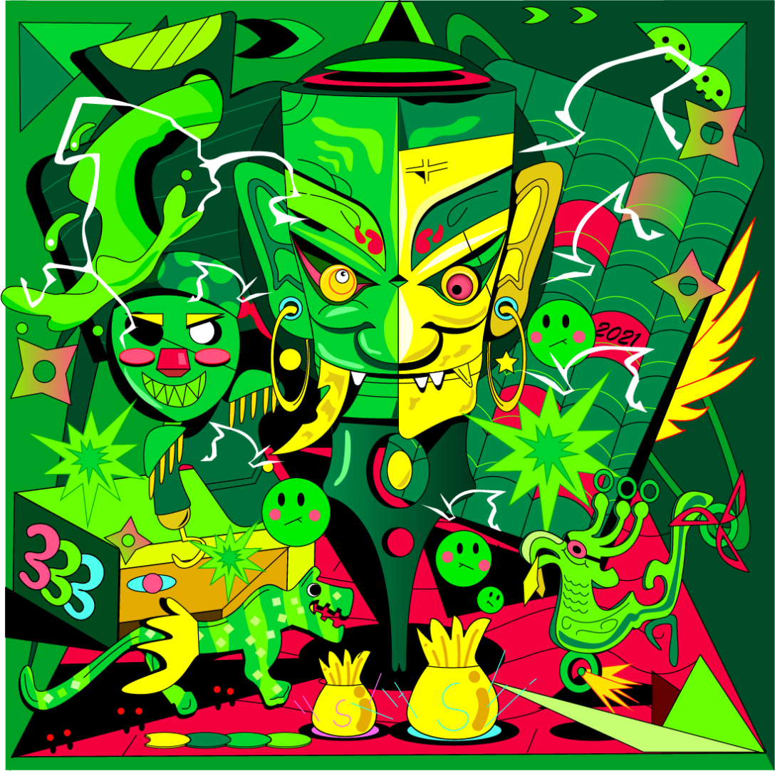 亘古系列文物创意插画设计