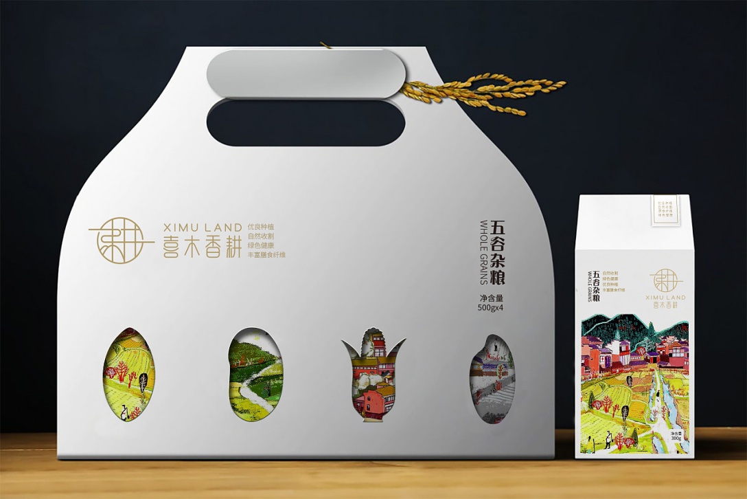 喜木香耕五谷杂粮礼盒设计食品包装设计