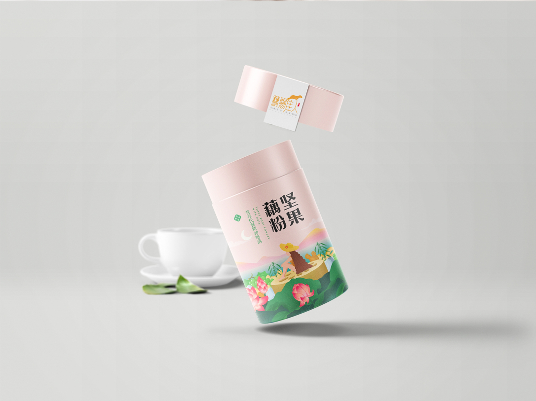 小清新藕粉手绘包装设计方维设计