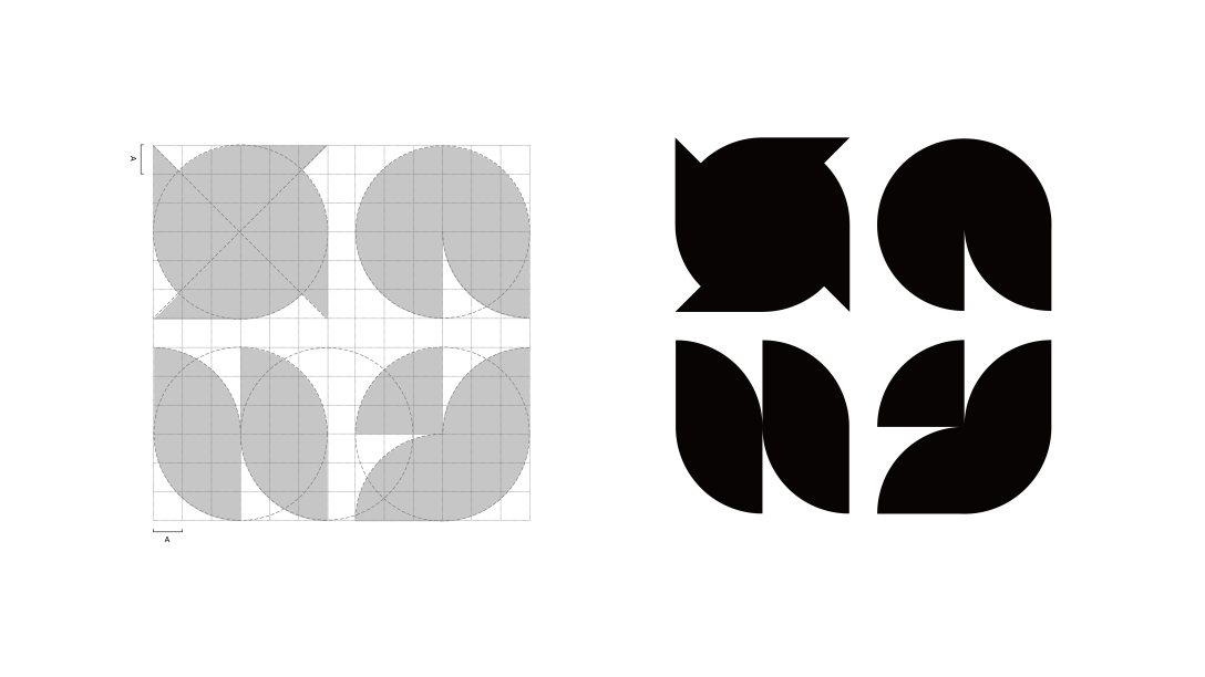 the blank lines in the logo formed by the four faith graphics