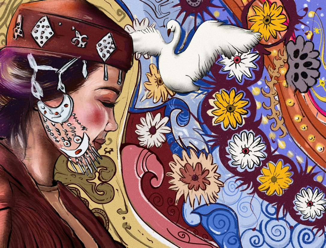 哈萨克装饰画设计作品