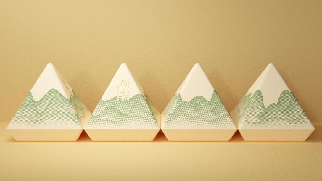 环保包装设计,仿茶山造型的茶叶礼盒-古田路9号-品牌创意/版权保护