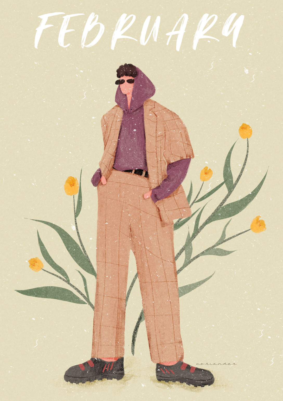 扁平风夸张变形人物-古田路9号-品牌创意/版权保护平台