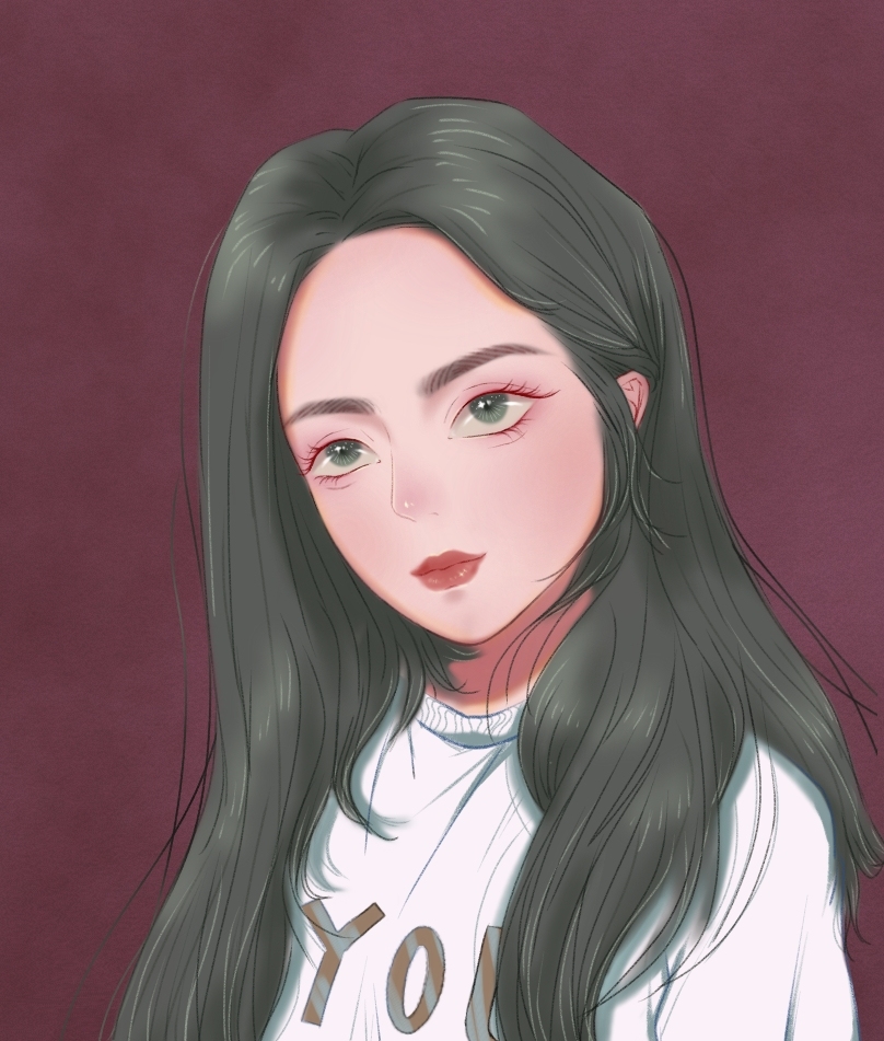 原创手绘少女头像