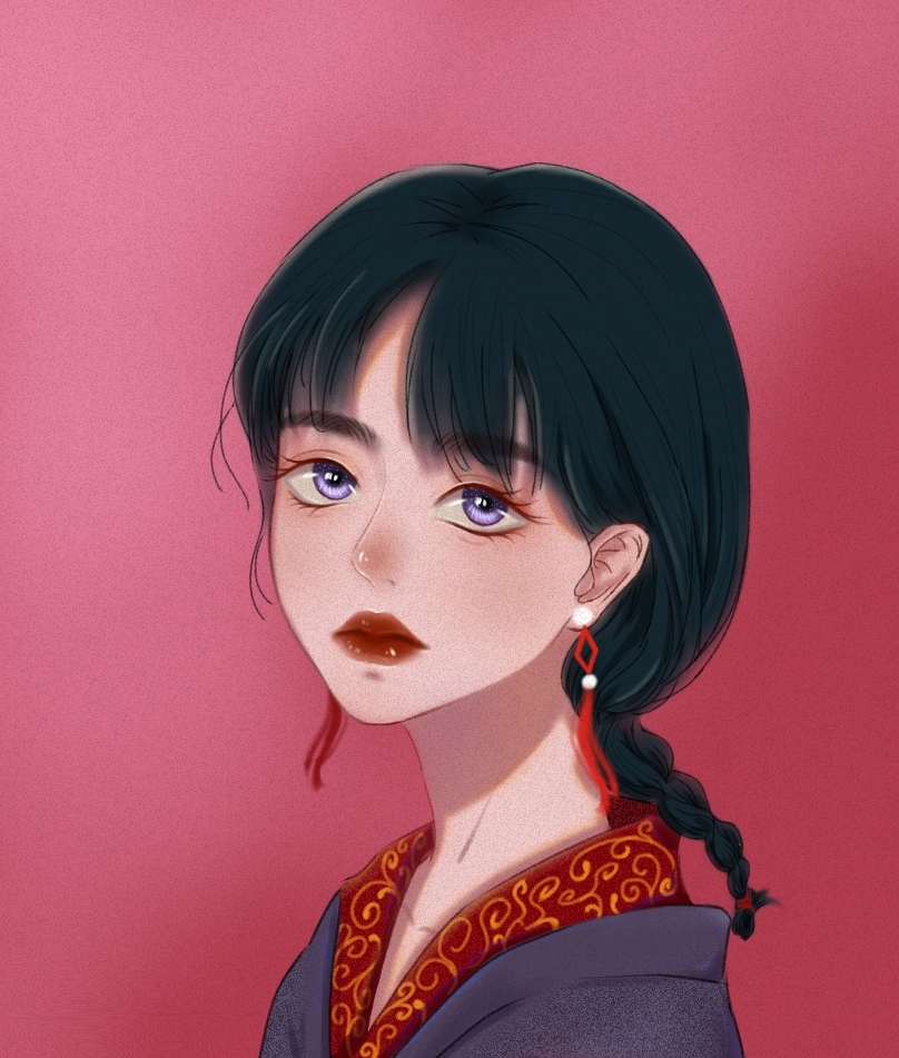 原创手绘少女头像