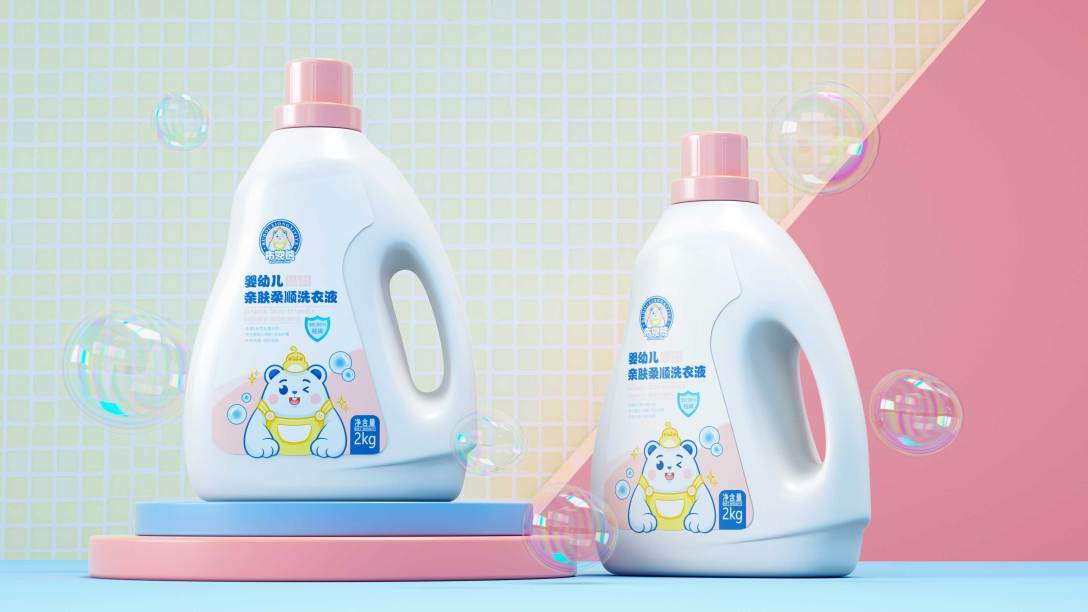 布兜熊洗衣液产品包装设计