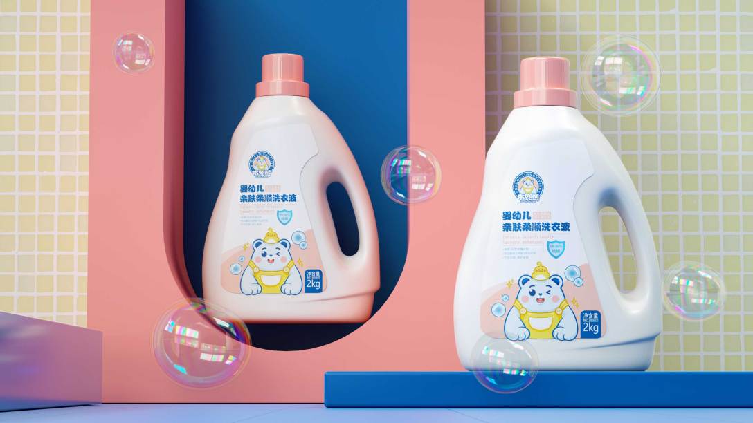 布兜熊洗衣液产品包装设计