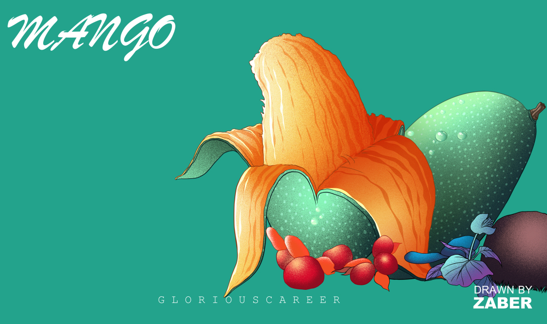 奇幻风芒果插画