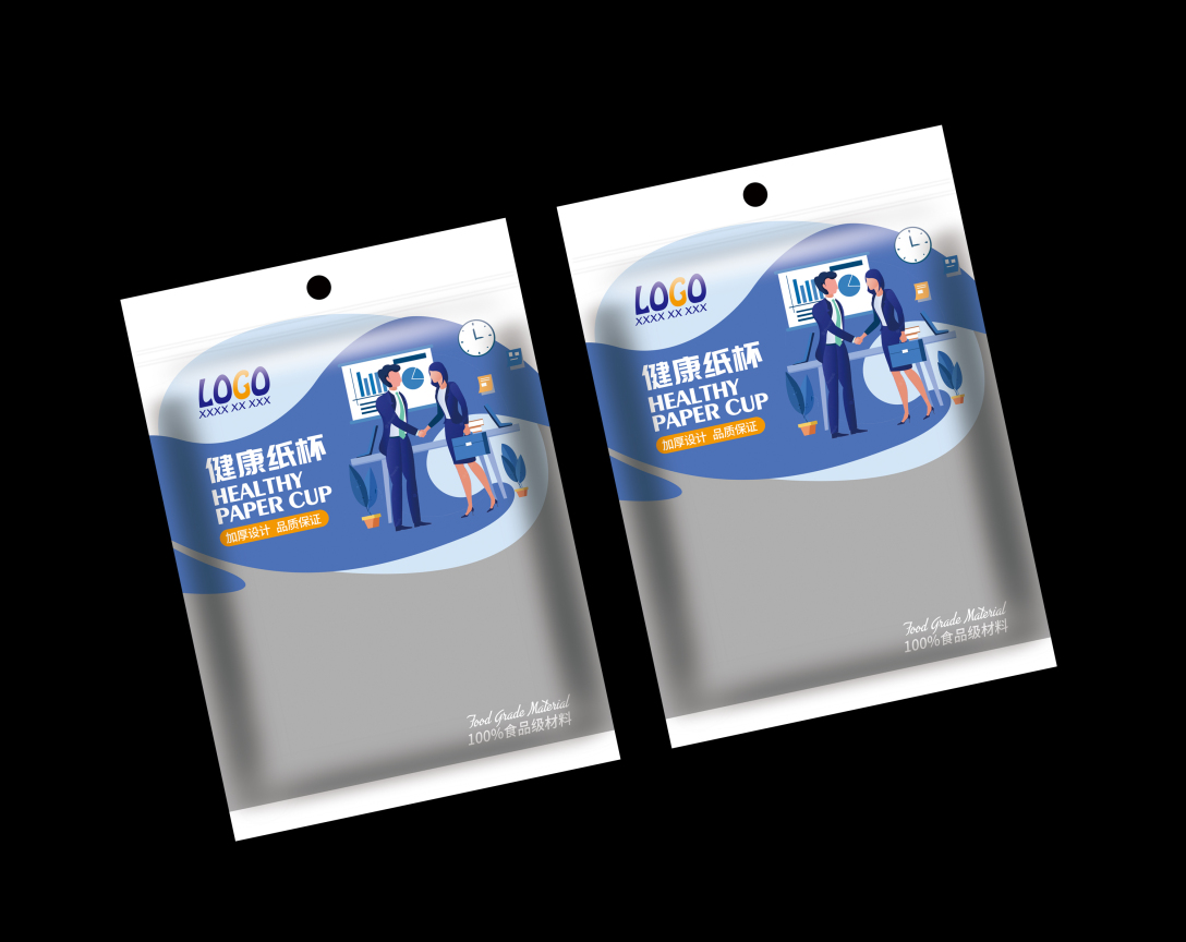 商务纸杯塑袋包装设计