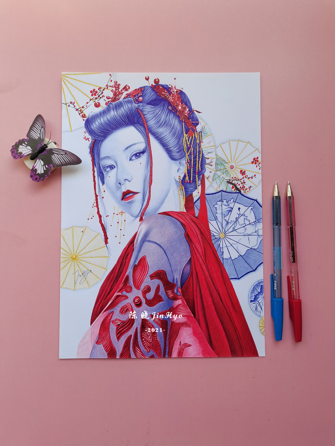 圆珠笔画no182邓紫棋