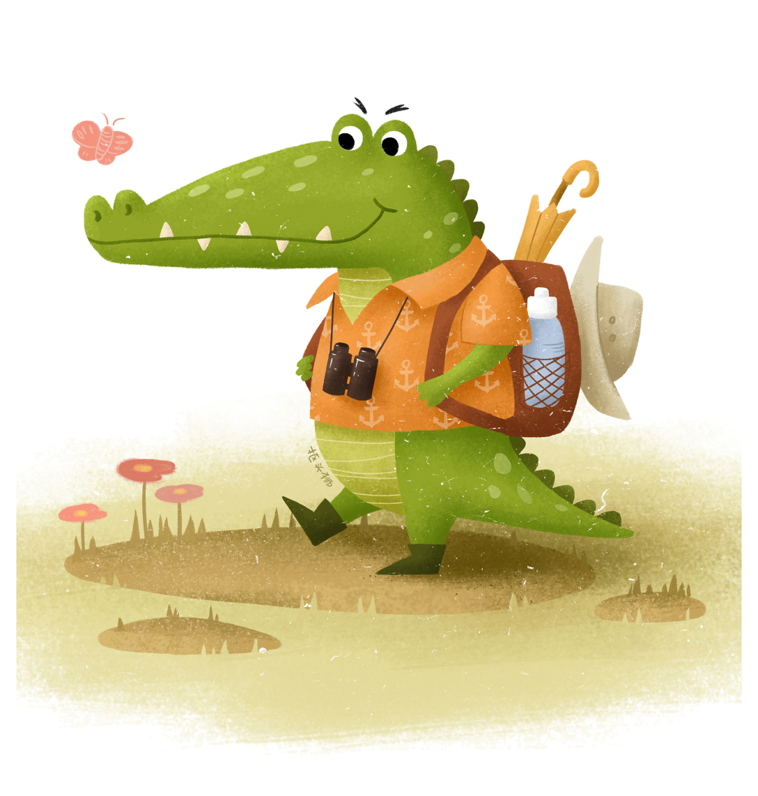 动物插画设计小鳄鱼旅行记