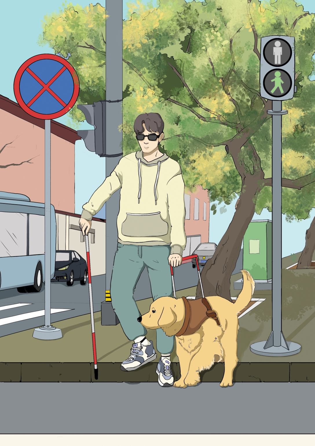 "无视,不无视"关注盲人社会问题系列插画设计-古田路9号-品牌创意