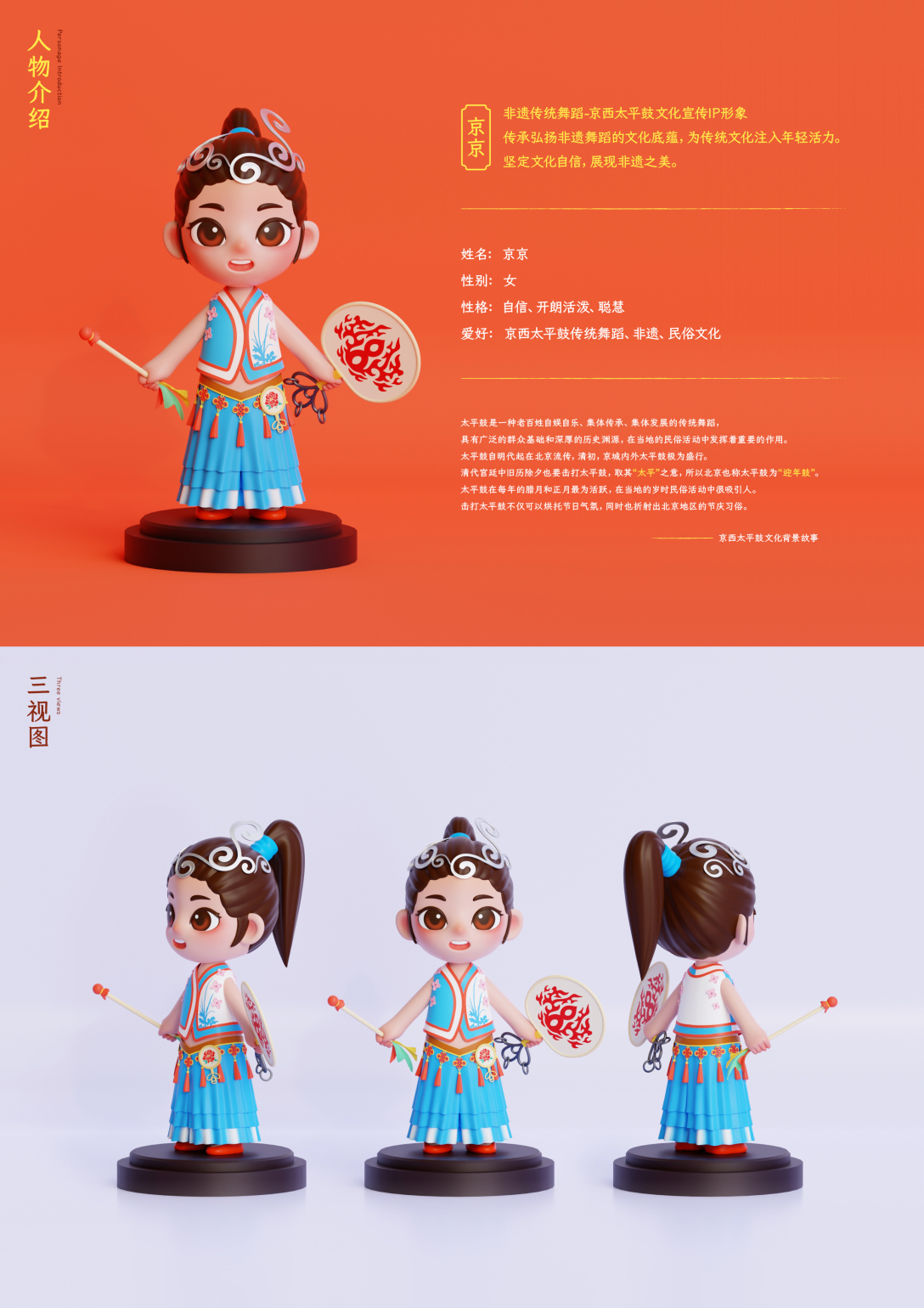 京西太平鼓北京公共文化ip形象设计
