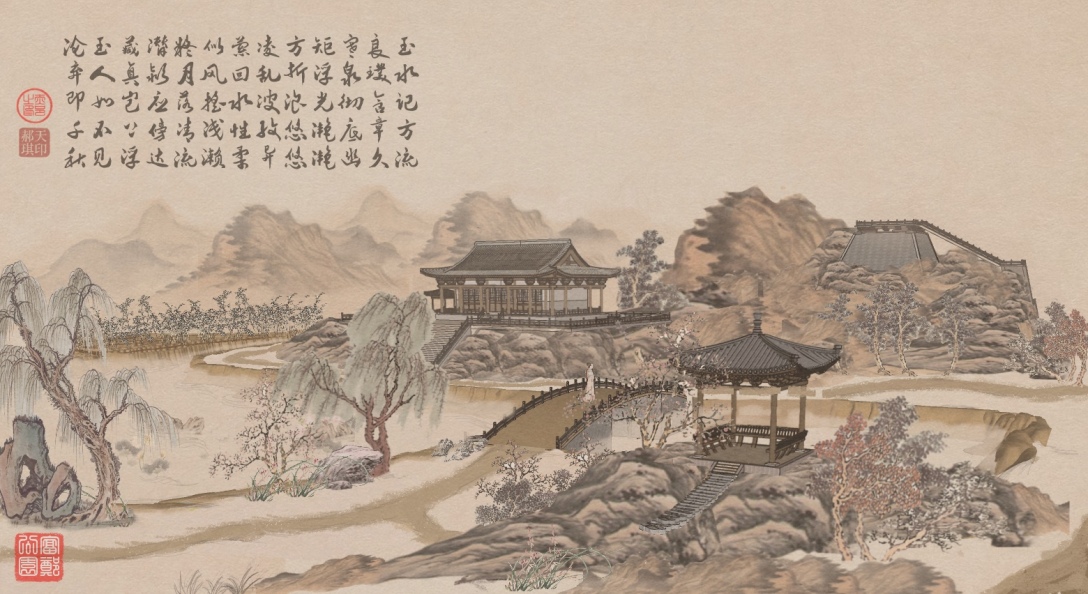 挺然独立,四景当时——古典园林富郑公园复原设计-古田路9号-品牌创意