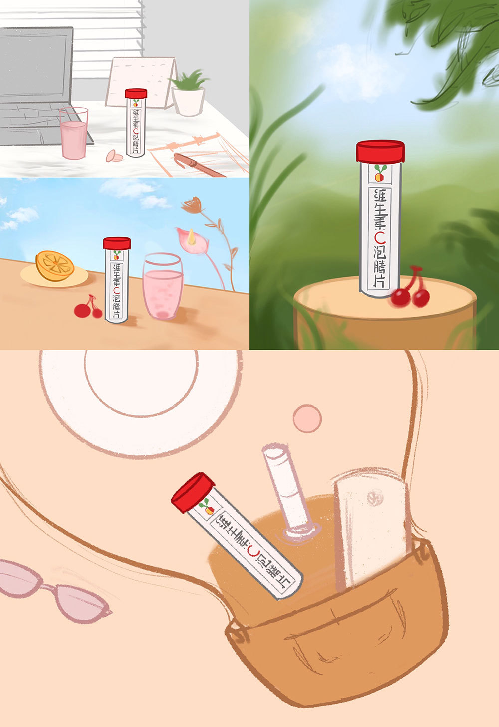 养生堂70inlight70泡腾片拍摄