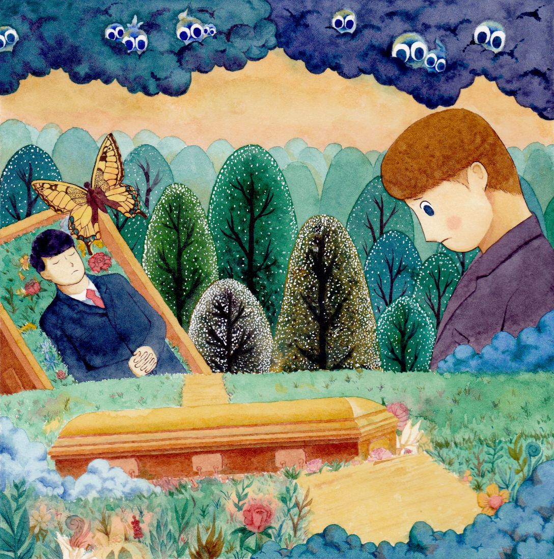 也能让观众通过画面去联想到这是一个与死亡有关的主题