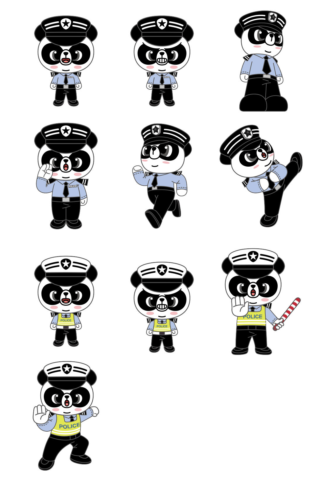 原创ip设计熊猫警察形象设计