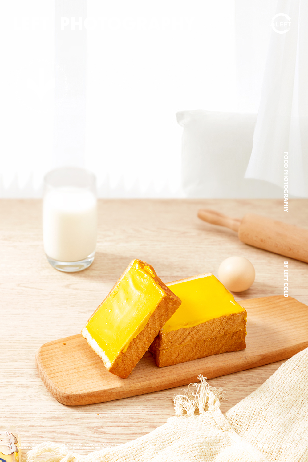 岩烧奶酪吐司美食摄影案例