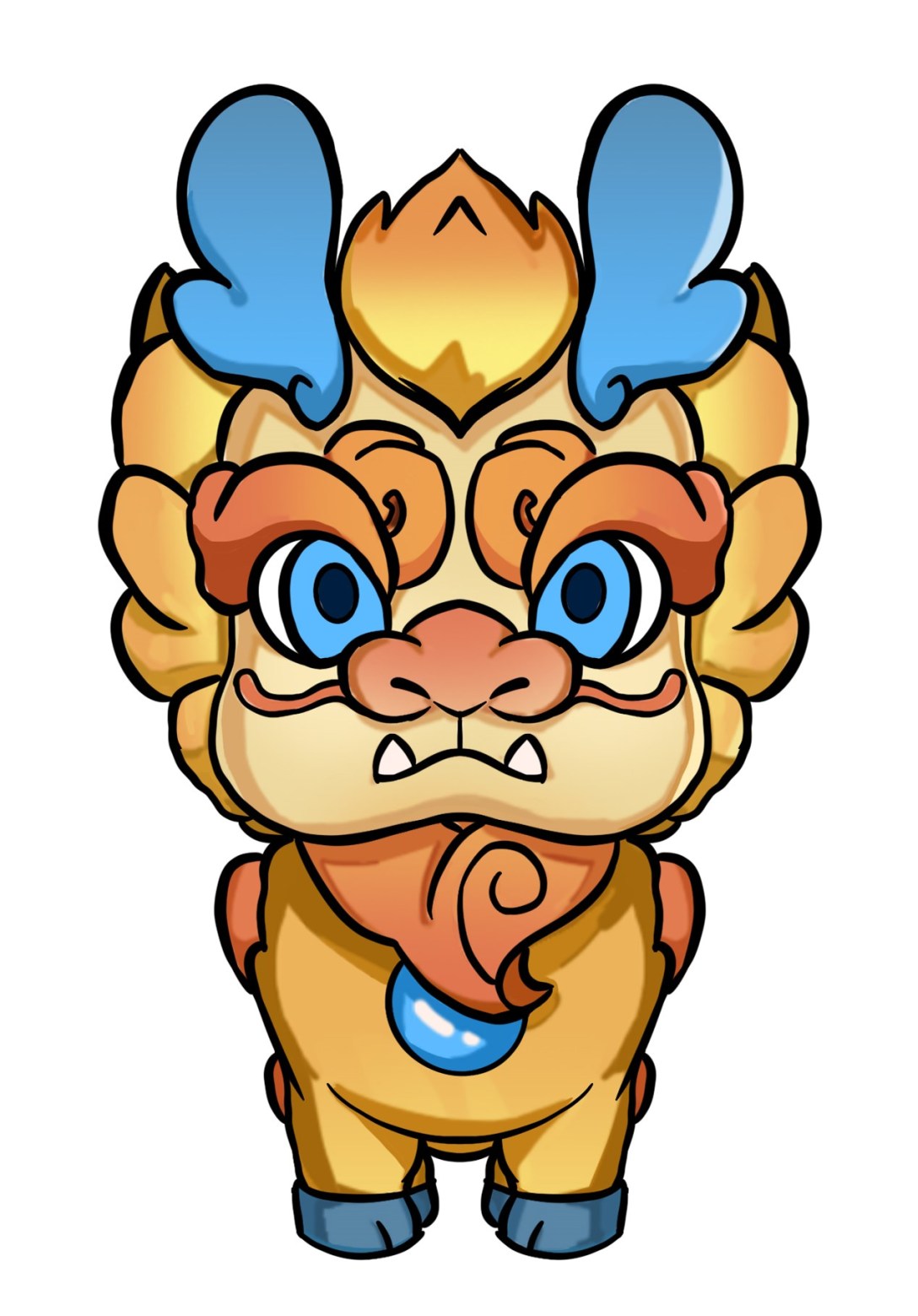 钟离宝与齐宣喵之钟离宝萌宠瀚海麒麟兽四视图